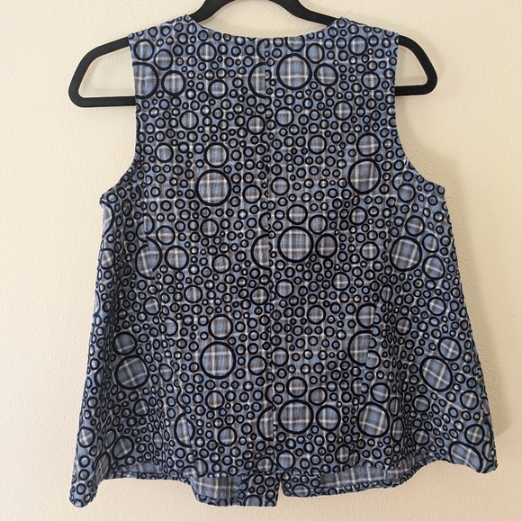 Handmade Geometric Velvet Swing Vest Sleeveless Top sz S - Picture 2 of 7